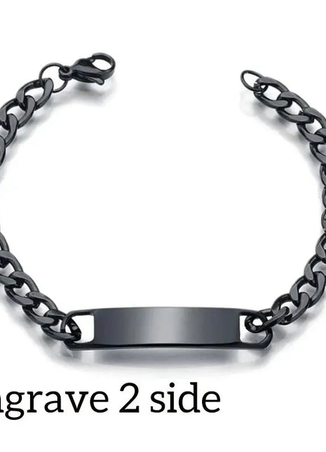 Nextvance Customized Engraving Nameplate Couple Bracelet Stainless Steel Chain Id Tag Bracelets For Lover Valentines Day Gift Nextvance Jewellry Store