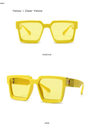 SHAUNA Retro Square Sunglasses 😎 UV400 Candy Colors & Silver Mirror SHAUNA Official Store