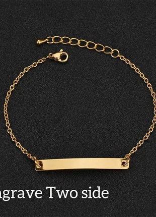 Nextvance Customized Engraving Nameplate Couple Bracelet Stainless Steel Chain Id Tag Bracelets For Lover Valentines Day Gift Nextvance Jewellry Store