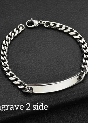 Nextvance Customized Engraving Nameplate Couple Bracelet Stainless Steel Chain Id Tag Bracelets For Lover Valentines Day Gift Nextvance Jewellry Store
