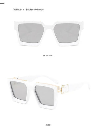 SHAUNA Retro Square Sunglasses 😎 UV400 Candy Colors & Silver Mirror SHAUNA Official Store