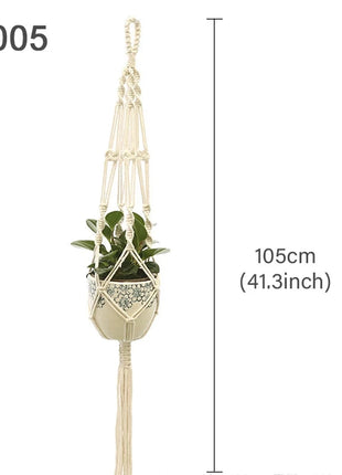 Hanging Plant Handmade Macrame Plant Hanger Flower Pot Planter Hanger Wall Decor Courtyard Garden Hanging Planter Hanging Basket FENGRISE Microstar Store