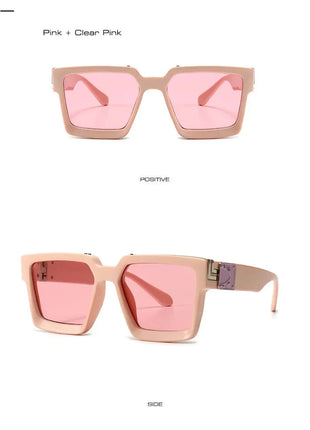 SHAUNA Retro Square Sunglasses 😎 UV400 Candy Colors & Silver Mirror SHAUNA Official Store