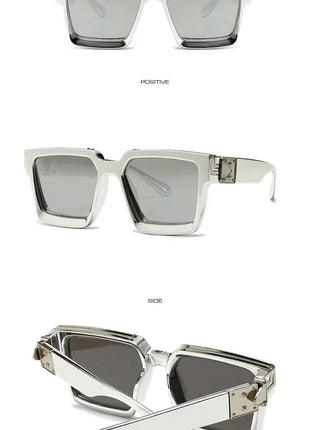 SHAUNA Retro Square Sunglasses 😎 UV400 Candy Colors & Silver Mirror SHAUNA Official Store