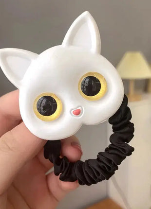 2023 New Women Cute Cat Rubber Bands Elastic Hair Bands Korean Headwear Children For Girls Lovely Hair Accessories Ornaments SYTZ Hair Accessories Store