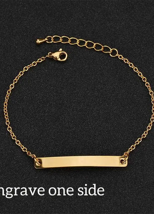 Nextvance Customized Engraving Nameplate Couple Bracelet Stainless Steel Chain Id Tag Bracelets For Lover Valentines Day Gift Nextvance Jewellry Store