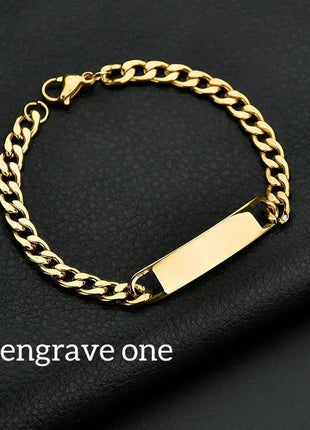 Nextvance Customized Engraving Nameplate Couple Bracelet Stainless Steel Chain Id Tag Bracelets For Lover Valentines Day Gift Nextvance Jewellry Store