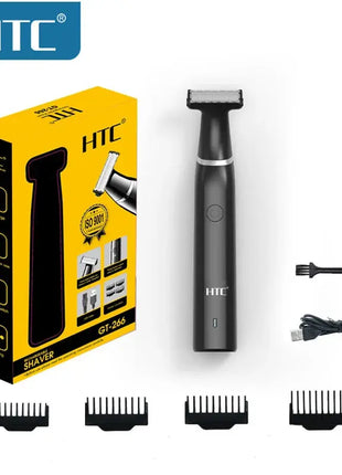 HTC Men's Electric Groin Hair Trimmer Pubic Hair Trimmer Body Grooming Clipper for Men Bikini Epilator Rechargeable Shaver Razor Stone's Store