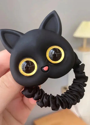 2023 New Women Cute Cat Rubber Bands Elastic Hair Bands Korean Headwear Children For Girls Lovely Hair Accessories Ornaments SYTZ Hair Accessories Store