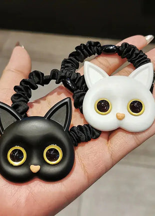 2023 New Women Cute Cat Rubber Bands Elastic Hair Bands Korean Headwear Children For Girls Lovely Hair Accessories Ornaments SYTZ Hair Accessories Store