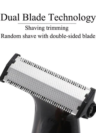 HTC Men's Electric Groin Hair Trimmer Pubic Hair Trimmer Body Grooming Clipper for Men Bikini Epilator Rechargeable Shaver Razor Stone's Store