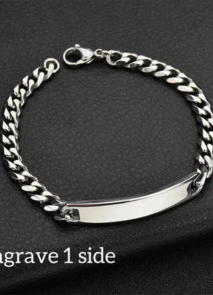 Nextvance Customized Engraving Nameplate Couple Bracelet Stainless Steel Chain Id Tag Bracelets For Lover Valentines Day Gift Nextvance Jewellry Store
