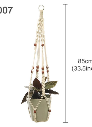 Hanging Plant Handmade Macrame Plant Hanger Flower Pot Planter Hanger Wall Decor Courtyard Garden Hanging Planter Hanging Basket FENGRISE Microstar Store