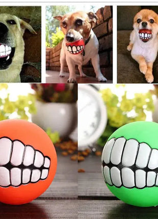 1pc Rubber Dog Toys Squeaky Cleaning Tooth Dog Chew Toy Small Puppy Toys Ball Bite Resistant Pet Supplies Petshop Diameter 7cm Dropshipman