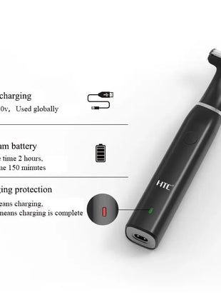 HTC Men's Electric Groin Hair Trimmer Pubic Hair Trimmer Body Grooming Clipper for Men Bikini Epilator Rechargeable Shaver Razor Stone's Store