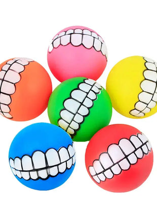 1pc Rubber Dog Toys Squeaky Cleaning Tooth Dog Chew Toy Small Puppy Toys Ball Bite Resistant Pet Supplies Petshop Diameter 7cm Dropshipman