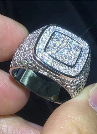 925 Sterling Silver Pave Setting AAAAA Cubic Zirconia Rings vecalon Official Store