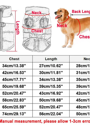 8 Size S-5XL Winter Dog Clothes For Pet Waterproof Warm Large Dog Vest Cat Puppy Dog Ski Coats Jackets Green/Red/Blue/Pink Dropshipman