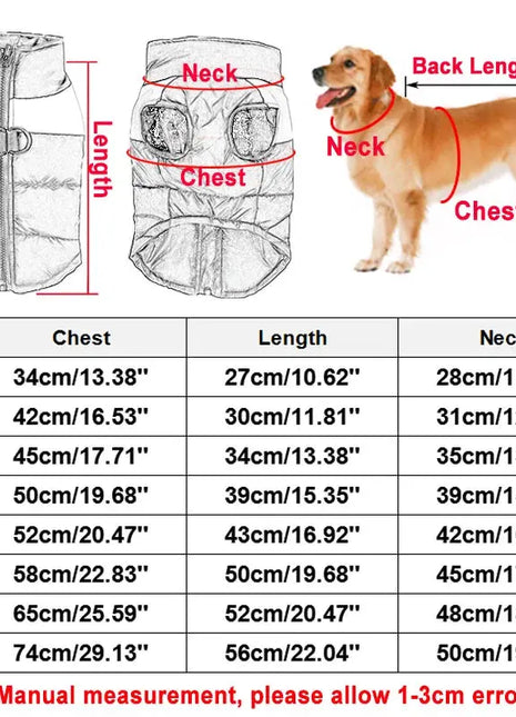 8 Size S-5XL Winter Dog Clothes For Pet Waterproof Warm Large Dog Vest Cat Puppy Dog Ski Coats Jackets Green/Red/Blue/Pink Dropshipman