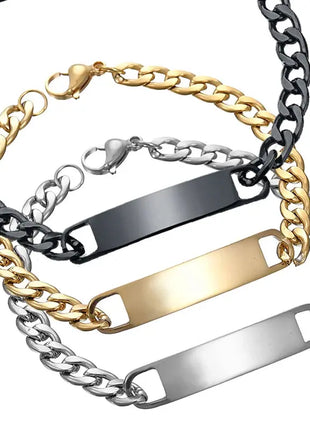 Nextvance Customized Engraving Nameplate Couple Bracelet Stainless Steel Chain Id Tag Bracelets For Lover Valentines Day Gift Nextvance Jewellry Store