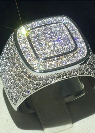 925 Sterling Silver Pave Setting AAAAA Cubic Zirconia Rings vecalon Official Store