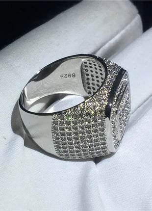 925 Sterling Silver Pave Setting AAAAA Cubic Zirconia Rings vecalon Official Store