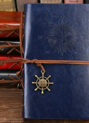 Retro Spiral Notebook Diary Notepad Vintage Pirate Anchors PU Leather Note Book Replaceable Stationery Gift Traveler Journal PHANTACI Speciality Store