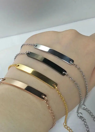 Nextvance Customized Engraving Nameplate Couple Bracelet Stainless Steel Chain Id Tag Bracelets For Lover Valentines Day Gift Nextvance Jewellry Store