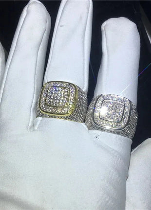 925 Sterling Silver Pave Setting AAAAA Cubic Zirconia Rings vecalon Official Store