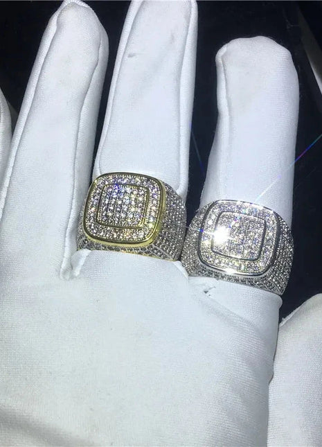 925 Sterling Silver Pave Setting AAAAA Cubic Zirconia Rings vecalon Official Store