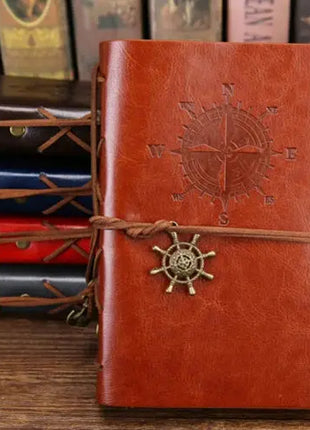 Retro Spiral Notebook Diary Notepad Vintage Pirate Anchors PU Leather Note Book Replaceable Stationery Gift Traveler Journal PHANTACI Speciality Store