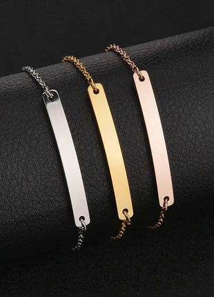 Nextvance Customized Engraving Nameplate Couple Bracelet Stainless Steel Chain Id Tag Bracelets For Lover Valentines Day Gift Nextvance Jewellry Store