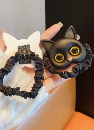 2023 New Women Cute Cat Rubber Bands Elastic Hair Bands Korean Headwear Children For Girls Lovely Hair Accessories Ornaments SYTZ Hair Accessories Store