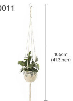Hanging Plant Handmade Macrame Plant Hanger Flower Pot Planter Hanger Wall Decor Courtyard Garden Hanging Planter Hanging Basket FENGRISE Microstar Store