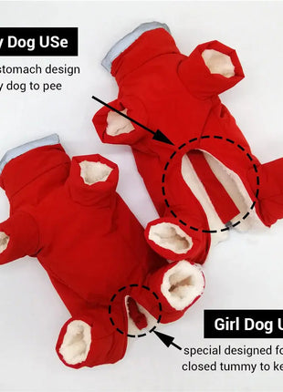 Winter Overalls for Dogs Warm Waterproof Pet Jumpsuit Trousers Male/ Female Dog Reflective Small Dog Clothes Puppy Down Jacket Dropshipman