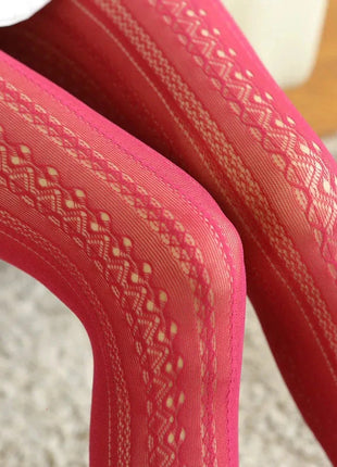 Autumn Lace Tights - Hollow White Pattern ICCLEK Girl lingerie Store