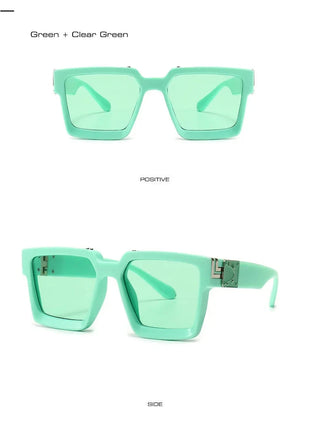SHAUNA Retro Square Sunglasses 😎 UV400 Candy Colors & Silver Mirror SHAUNA Official Store