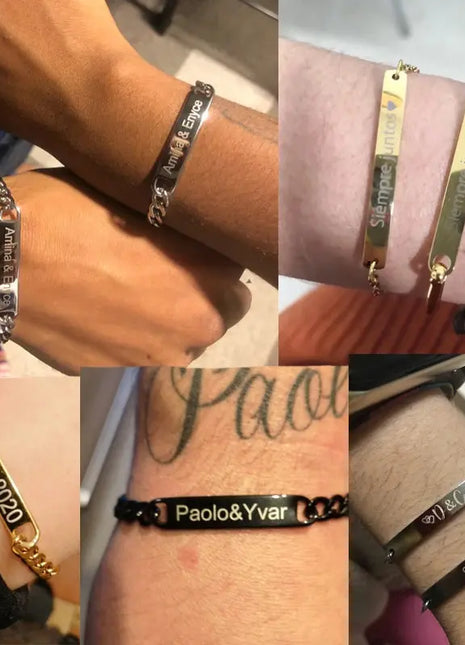 Nextvance Customized Engraving Nameplate Couple Bracelet Stainless Steel Chain Id Tag Bracelets For Lover Valentines Day Gift Nextvance Jewellry Store