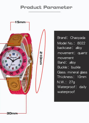 Boys Girls Quartz Watch Kids Childrens Fabric Strap Student Wristwatch Sinnifer Store Store