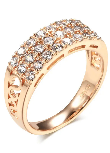 Silver Cross Plated Crystal Wedding Ring for Women kinel Official Store