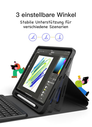 Abnehmbar Tastatur für iPad 11" A16 (2025), iPad Air 11" M3/M2 (2025/2024), iPad Air 10.9" 5/4, iPad Pro 11" 4/3/2/1, KB002 Shopverse