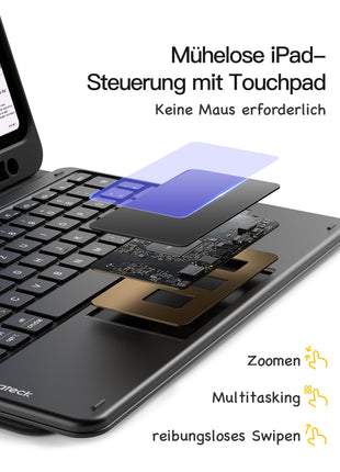 Abnehmbar Tastatur für iPad 11" A16 (2025), iPad Air 11" M3/M2 (2025/2024), iPad Air 10.9" 5/4, iPad Pro 11" 4/3/2/1, KB002 Shopverse