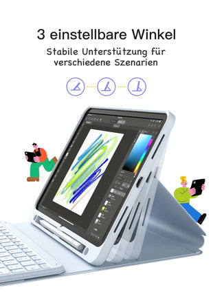 Abnehmbar Tastatur für iPad 11" A16 (2025), iPad Air 11" M3/M2 (2025/2024), iPad Air 10.9" 5/4, iPad Pro 11" 4/3/2/1, KB002 Shopverse