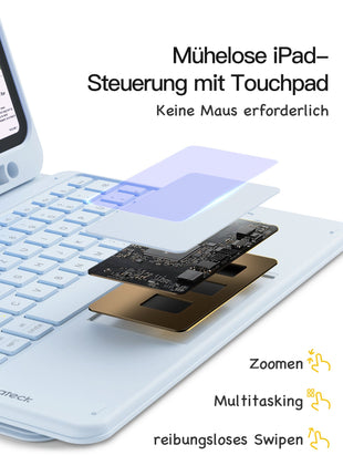 Abnehmbar Tastatur für iPad 11" A16 (2025), iPad Air 11" M3/M2 (2025/2024), iPad Air 10.9" 5/4, iPad Pro 11" 4/3/2/1, KB002 Shopverse