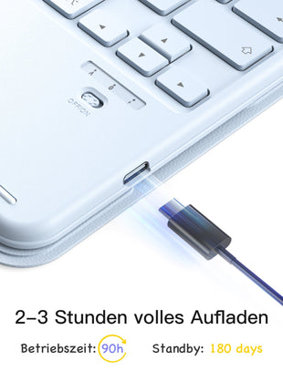 Abnehmbar Tastatur für iPad 11" A16 (2025), iPad Air 11" M3/M2 (2025/2024), iPad Air 10.9" 5/4, iPad Pro 11" 4/3/2/1, KB002 Shopverse