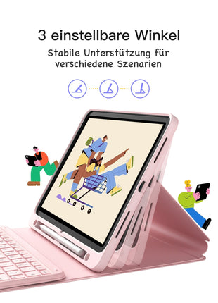 Abnehmbar Tastatur für iPad 11" A16 (2025), iPad Air 11" M3/M2 (2025/2024), iPad Air 10.9" 5/4, iPad Pro 11" 4/3/2/1, KB002 Shopverse