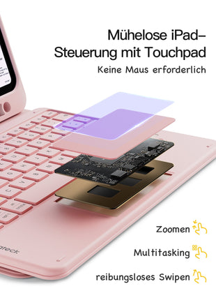 Abnehmbar Tastatur für iPad 11" A16 (2025), iPad Air 11" M3/M2 (2025/2024), iPad Air 10.9" 5/4, iPad Pro 11" 4/3/2/1, KB002 Shopverse