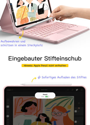 Abnehmbar Tastatur für iPad 11" A16 (2025), iPad Air 11" M3/M2 (2025/2024), iPad Air 10.9" 5/4, iPad Pro 11" 4/3/2/1, KB002 Shopverse