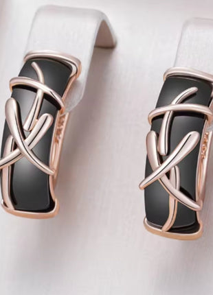 Black Gold Earrings kinel Official Store