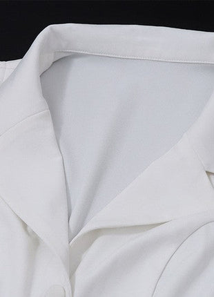 Two-Piece Deep V Vest with Pleated Mini Skirt Candyhot Store